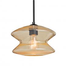 Besa Lighting J-ZENGD-BK - Besa, Zen Cord Pendant For Multiport Canopy, Gold Bubble, Black Finish, 1x60W Medium Base