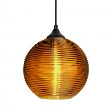 Besa Lighting OP-461682-BK - Besa Kristall 8 Outdoor Pendant Black Finish, Amber 1xE26 Base