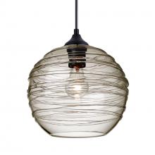 Besa Lighting OP-462702-BK - Besa Wave 10 Outdoor Pendant Black Finish, Smoke 1xE26 Base