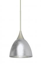 Besa Lighting RXP-1758SF-SN - Besa Divi Pendant, Silver Foil, Satin Nickel, 1x50W MAX GY6.35 Base