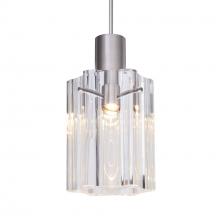 Besa Lighting RXP-ICE4CL-SN - Besa Ice 4 Pendant, Clear Glass, Satin Nickel Finish, 1x35W 35W MAX GY6.35 Base