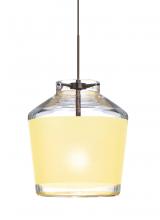 Besa Lighting RXP-PIC6CR-BR - Besa Pendant Pica 6 Bronze Creme Sand 1x50W MAX GY6.35 Base