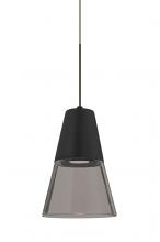 Besa Lighting RXP-TIMO6BS-LED-BR - Besa, Timo 6 Cord Pendant, Smoke/Black, Bronze Finish, 1x9W LED