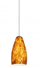 Besa Lighting X-719818-SN - Besa Pendant For Multiport Canopy Karli Satin Nickel Amber Cloud 1x50W MAX GY6.35 Base