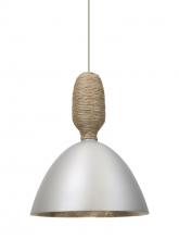 Besa Lighting X-CREED-LED-SN - Besa Creed Cord Pendant For Multiport Canopy, Satin Nickel With Silver Reflector