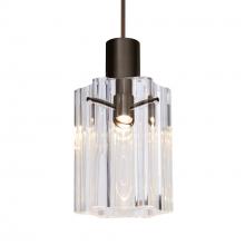 Besa Lighting X-ICE4CL-BR - Besa Ice 4 Pendant for Multiport Canopy, Clear Glass, Bronze Finish, 1x35W 35W MAX GY6.35 Base