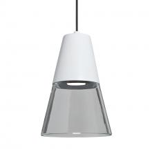 Besa Lighting X-TIMO6WC-LED-BK - Besa Timo 6 Pendant For Multiport Canopies, Clear/White, Black Finish, 1x9W LED