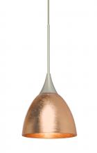 Besa Lighting XP-1758CF-SN - Besa Divi Pendant, Copper Foil, Satin Nickel, 1x50W MAX GY6.35 Base