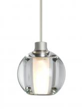Besa Lighting XP-BOCA5CL-SN-L - Besa, Boca 5 Cord Pendant, Clear, Satin Nickel Finish, 1x35W MAX GY6.35 Base, 15Ft. Cord