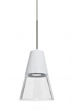 Besa Lighting XP-TIMO6WC-LED-BR - Besa, Timo 6 Cord Pendant, Clear/White, Bronze Finish, 1x9W LED