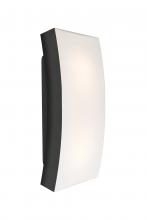 Besa Lighting BILLOW15-LED-BK - Besa, Billow 15 Outdoor Sconce, Opal/Black, Black Finish, 2x8W LED