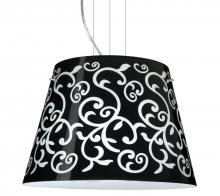 Besa Lighting 1KV-4394BD-LED-SN - Besa Amelia 18 LED Pendant 1KV Black Damask Satin Nickel 3x11W LED