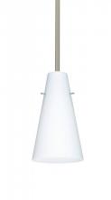 Besa Lighting 1TT-412407-SN - Besa Cierro Stem Pendant Satin Nickel Opal Matte 1x100W Medium Base