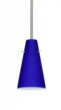 Besa Lighting 1TT-4124CM-LED-SN - Besa Cierro LED Pendant Cobalt Blue Matte Satin Nickel 1x9W LED