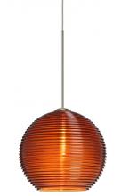 Besa Lighting 1XC-461582-SN - Besa Pendant Kristall 6 Satin Nickel Amber 1xMAX GY6.35 Base