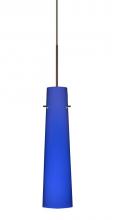 Besa Lighting 1XT-5674CM-LED-BR - Besa Camino Pendant Bronze Cobalt Blue Matte 1x50W MAX GY6.35 Base