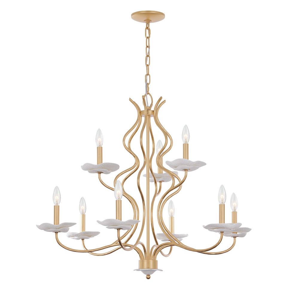 Lilly 9-Light Chandelier in Royal Gold by Breegan Jane