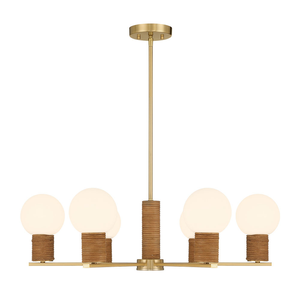 Jarrell 6-Light Chandelier in Warm Brass