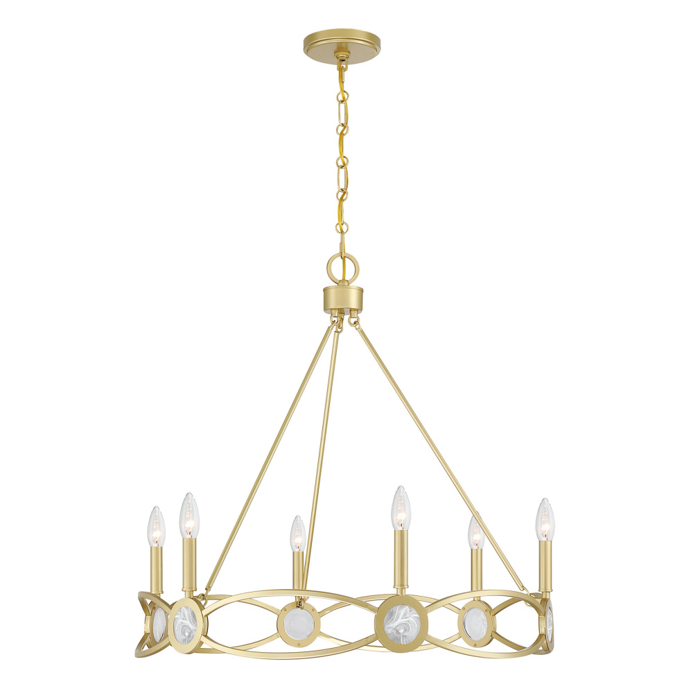 Minette 6-Light Chandelier in Spun Gold