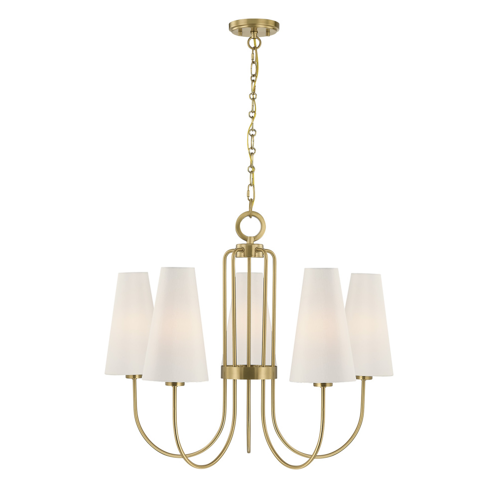 Wilkes 5-Light Chandelier in Warm Brass by Dann Foley