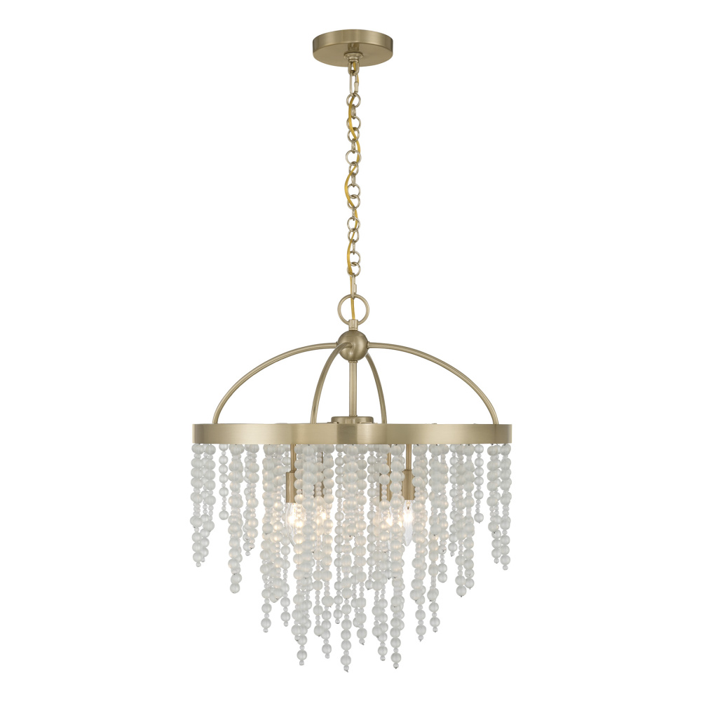 Jeanette 4-Light Chandelier in Noble Brass