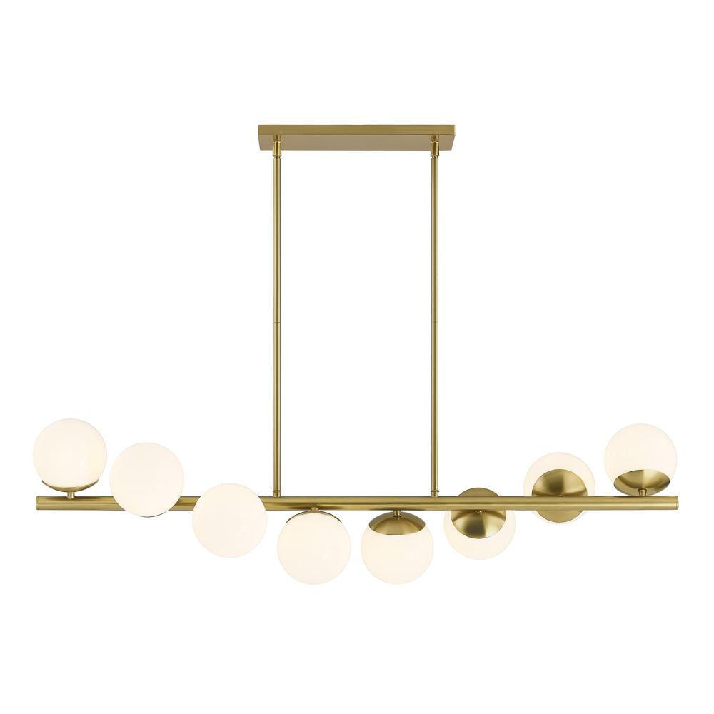 Turin 8-Light Linear Chandelier in Warm Brass by Dann Foley