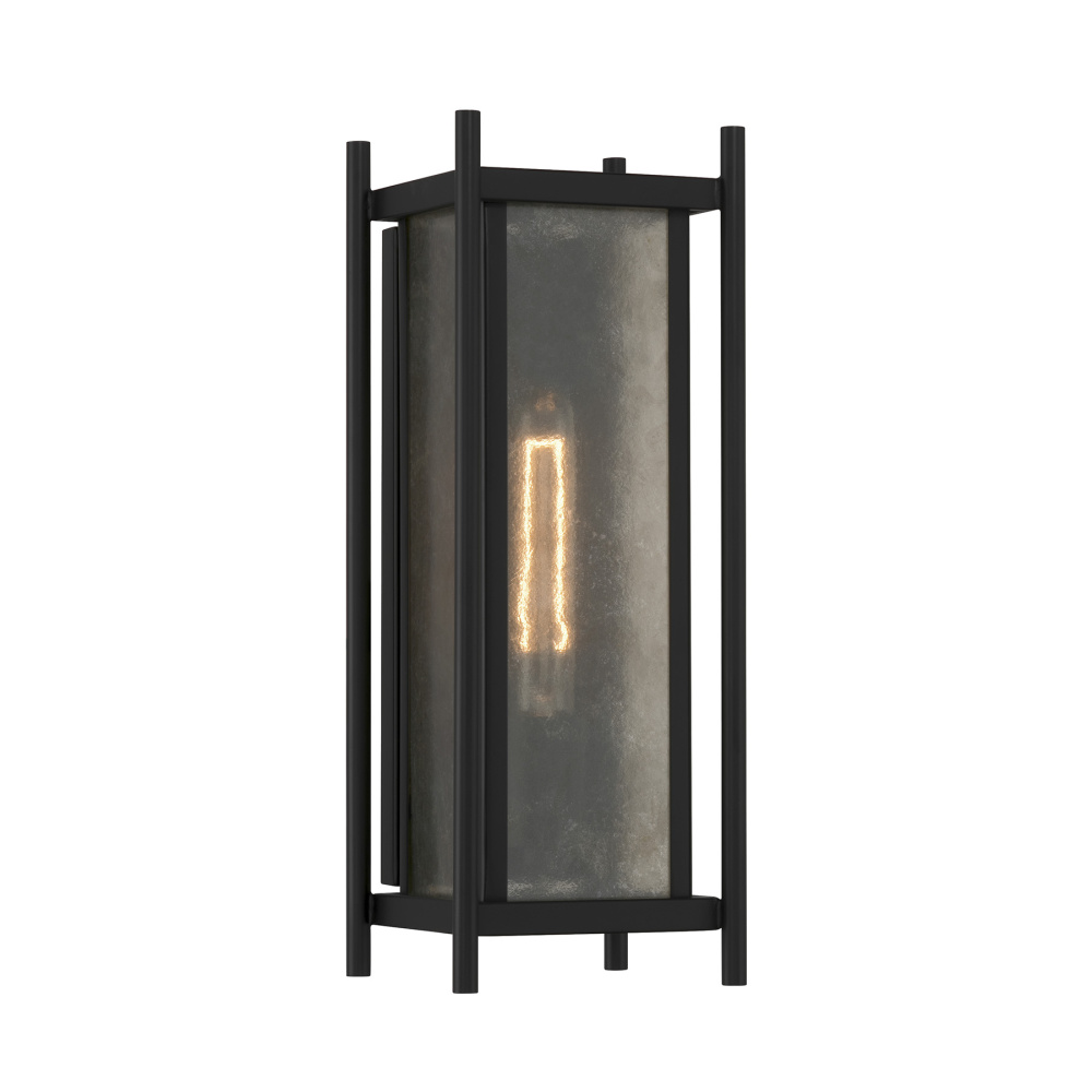 Jacobs 1-Light Outdoor Wall Lantern in Matte Black