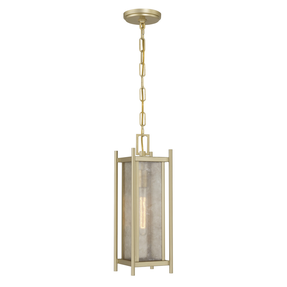 Jacobs 1-Light Outdoor Hanging Lantern in Serene Brass
