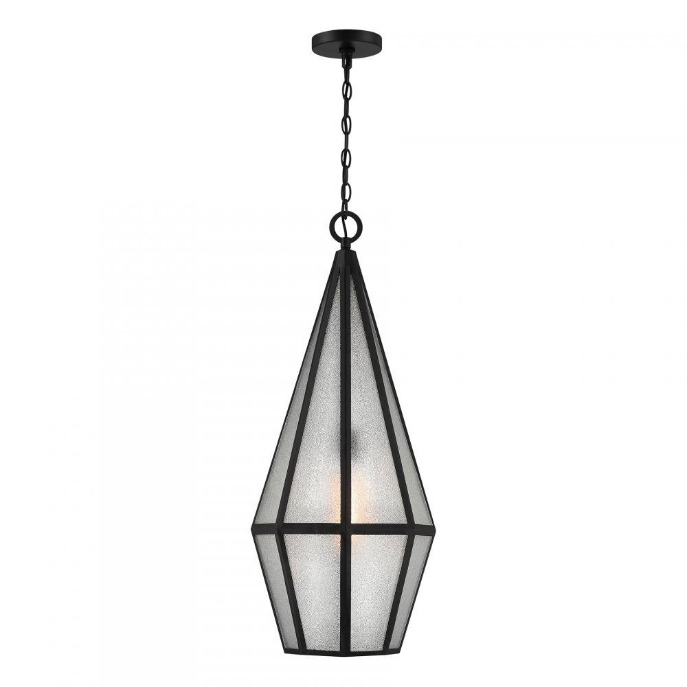 Peninsula 1-Light Outdoor Hanging Lantern in Matte Black