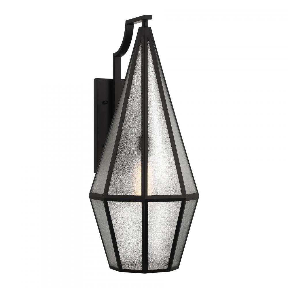 Peninsula 1-Light Outdoor Wall Lantern in Matte Black