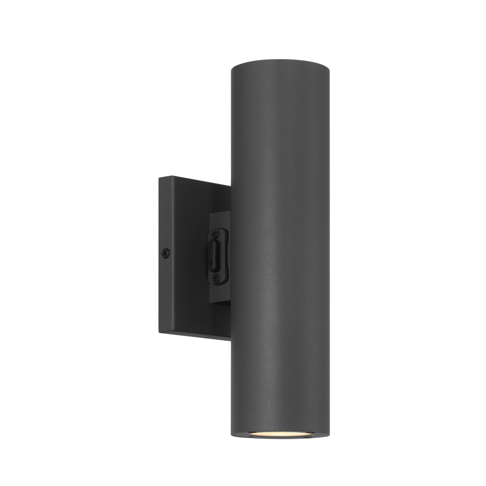 Kelley 2-Light LED 5CCT Cylinder Exterior Light in Black