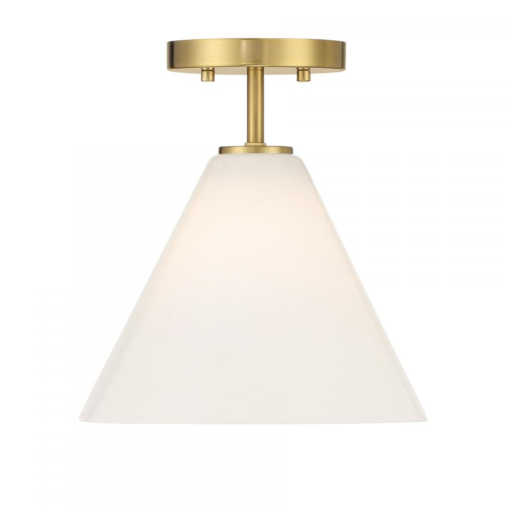 Blair 1-Light Mini-Pendant or Semi-Flush in Warm Brass