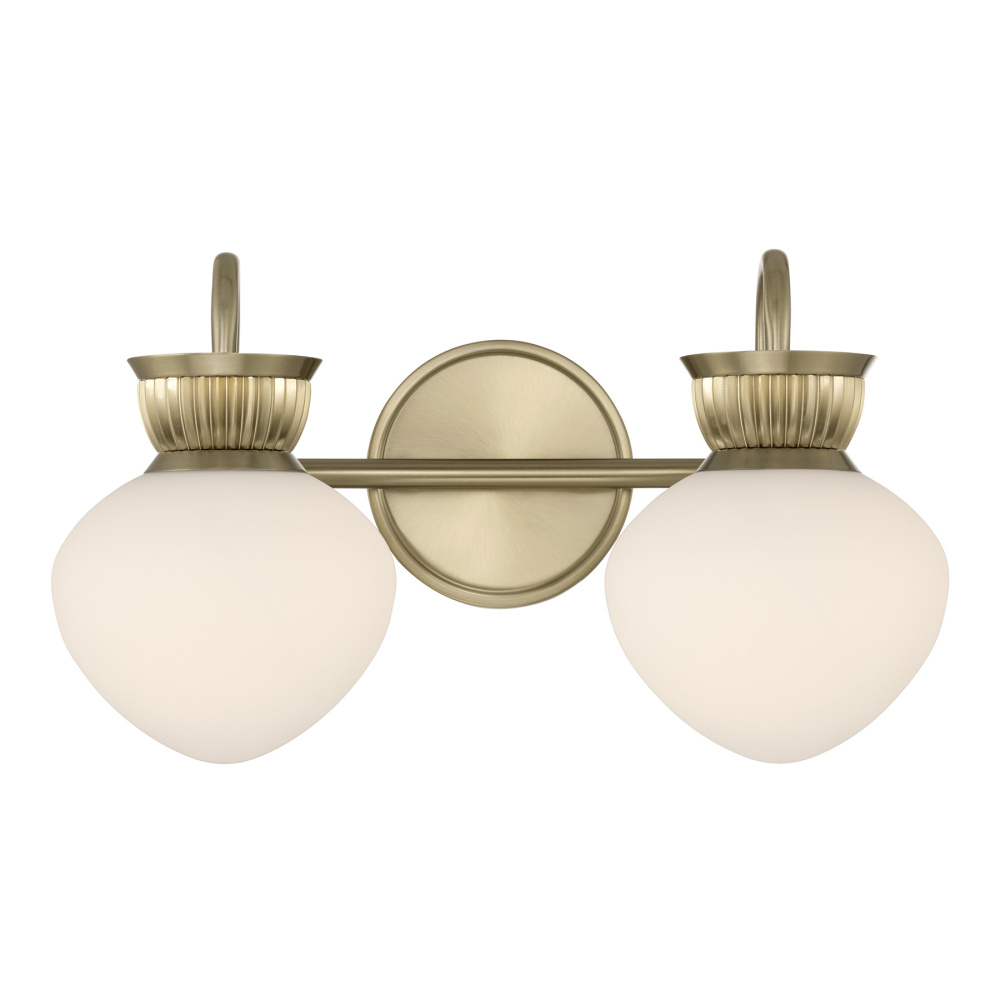 Melbourne 2-Light Bathroom Vanity Light in Noble Brass