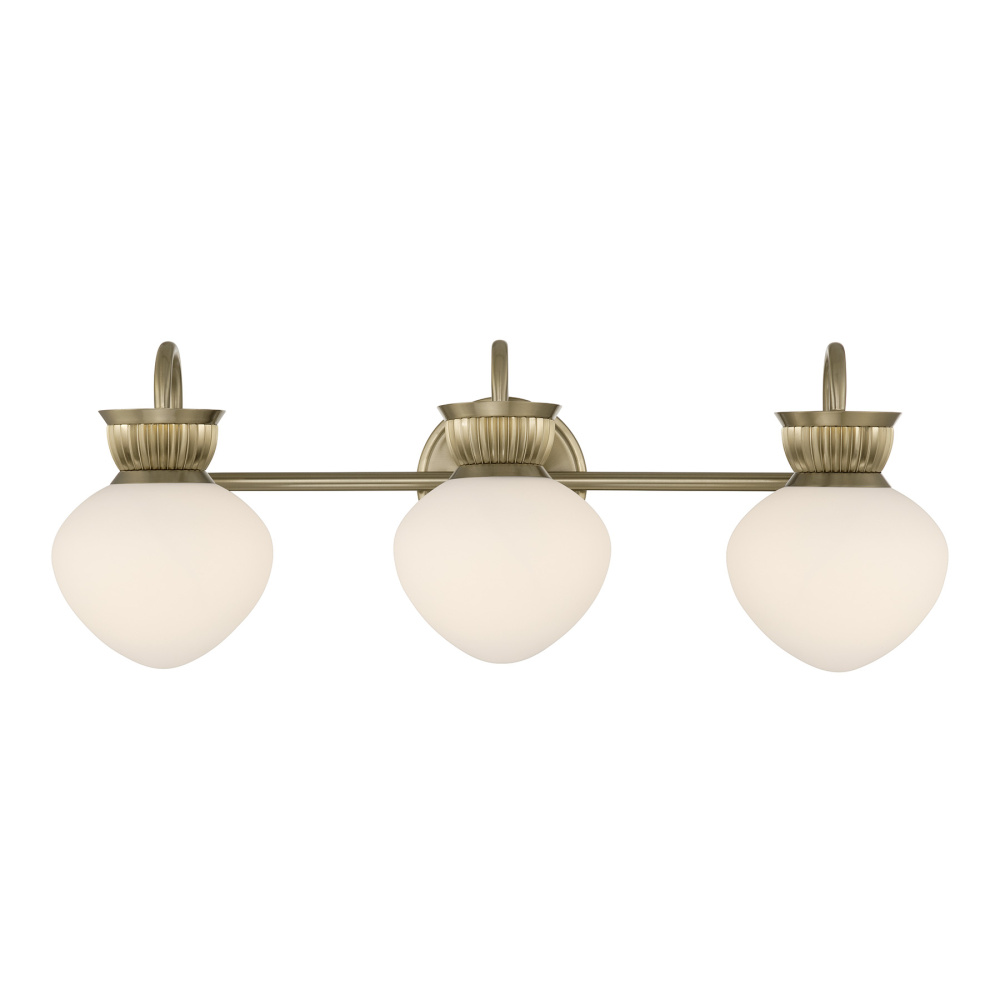 Melbourne 3-Light Bathroom Vanity Light in Noble Brass