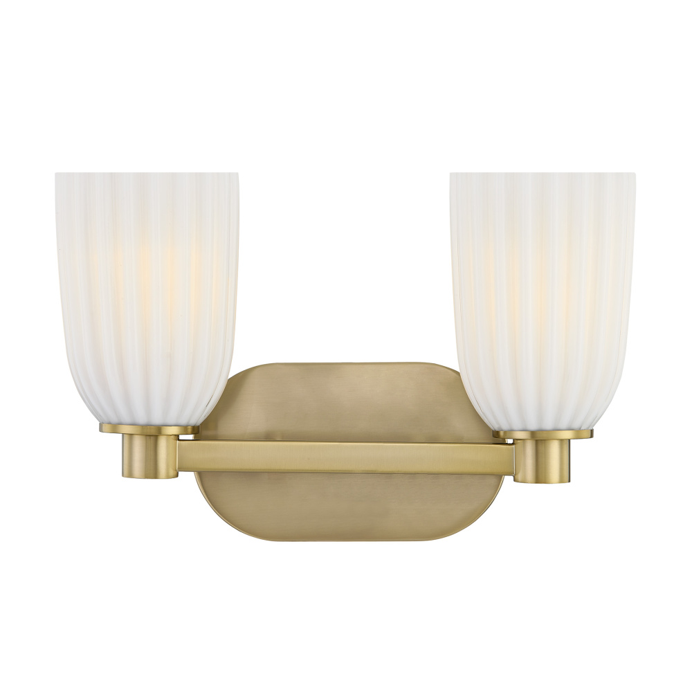 Baldwin 2-Light Bathroom Vanity Light in Noble Brass