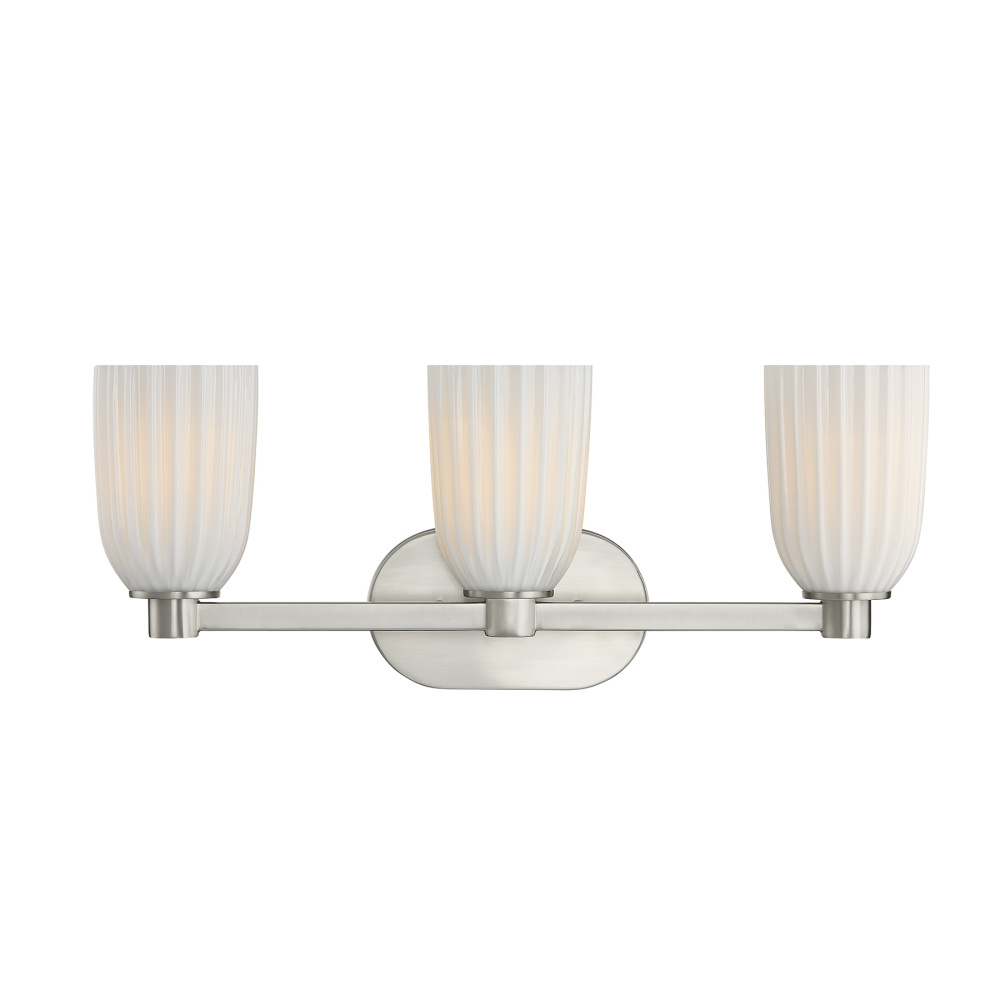 Baldwin 3-Light Bathroom Vanity Light in Satin Nickel