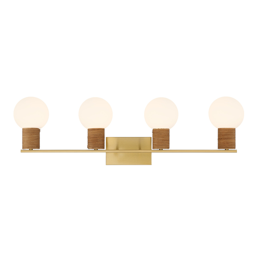 Jarrell 4-Light Bathroom Vanity Light in Warm Brass