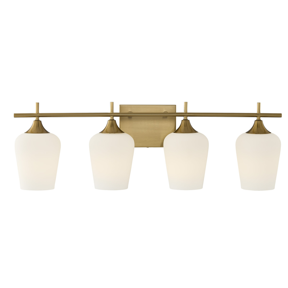 Octave 4-Light Bathroom Vanity Light in Warm Brass