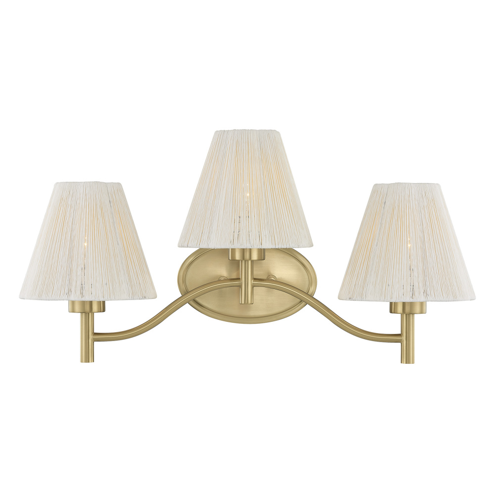 Rosa 3-Light Bathroom Vanity Light in Noble Brass by Breegan Jane