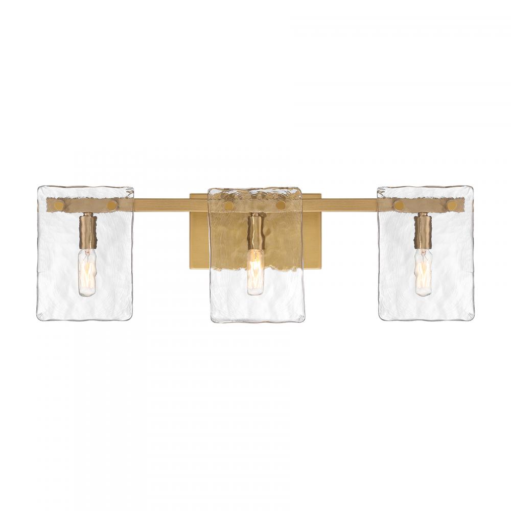 Genry 3-Light Bathroom Vanity Light in Warm Brass