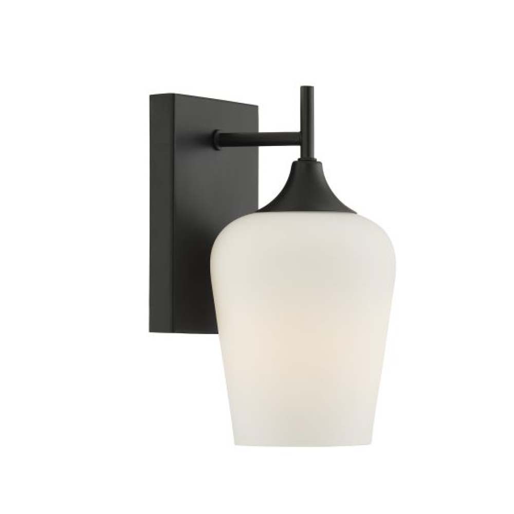 Octave 1-Light Wall Sconce in Matte Black