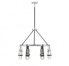 Savoy House 1-7707-6-67 - Denali 6-Light LED Chandelier in Matte Black with Polished Chrome Accents