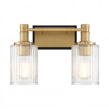 Savoy House 8-1102-2-143 - Concord 2-Light Bathroom Vanity Light in Matte Black with Warm Brass