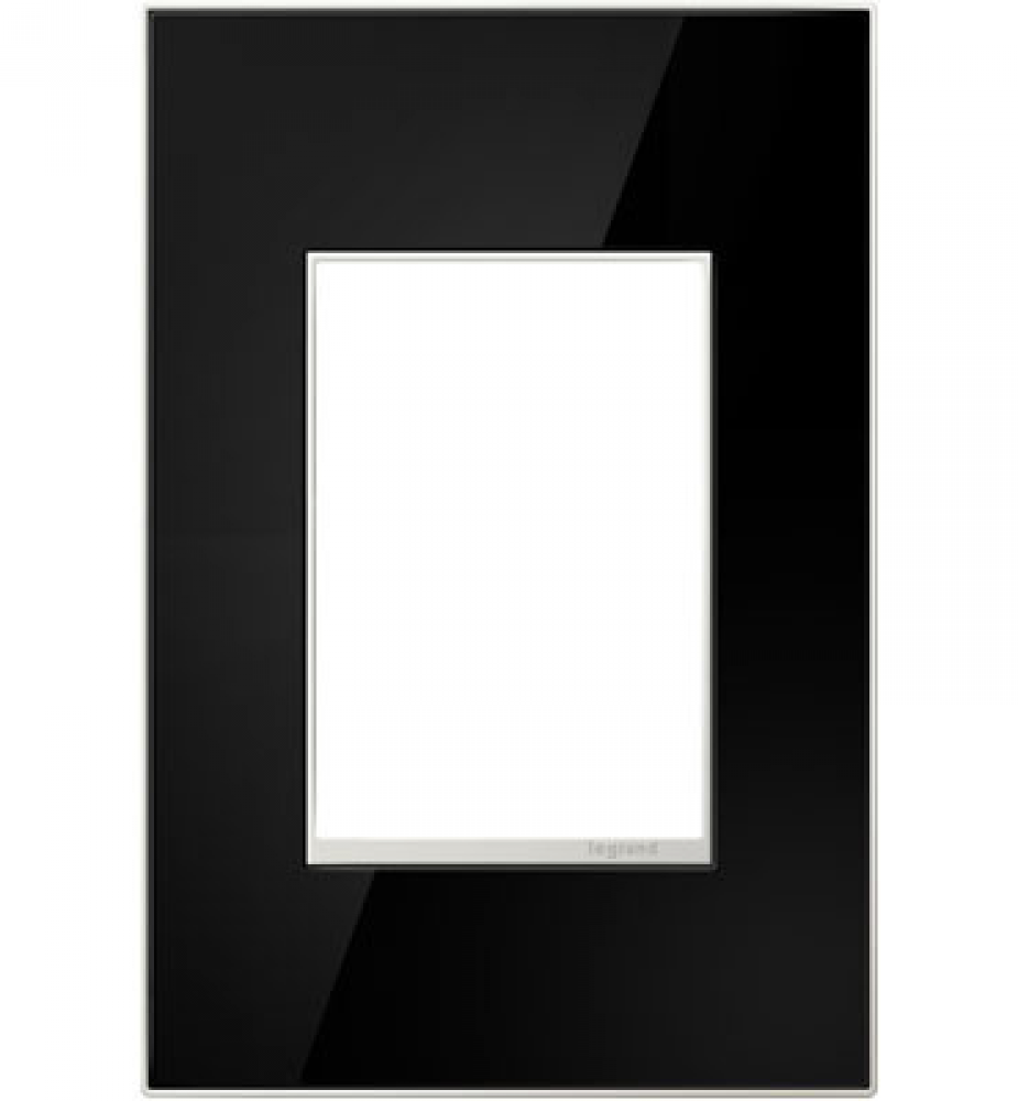 adorne Mirror Black One-Gang-Plus Screwless Wall Plate