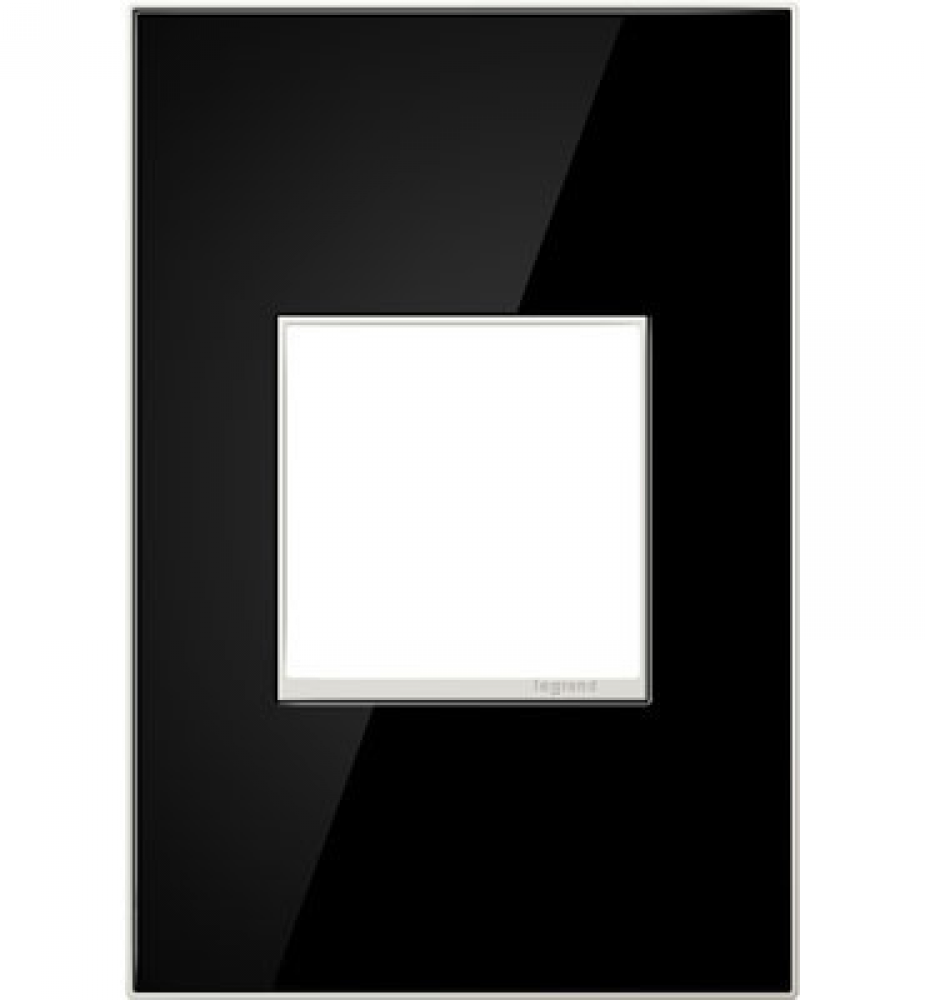 adorne Mirror Black One-Gang Screwless Wall Plate