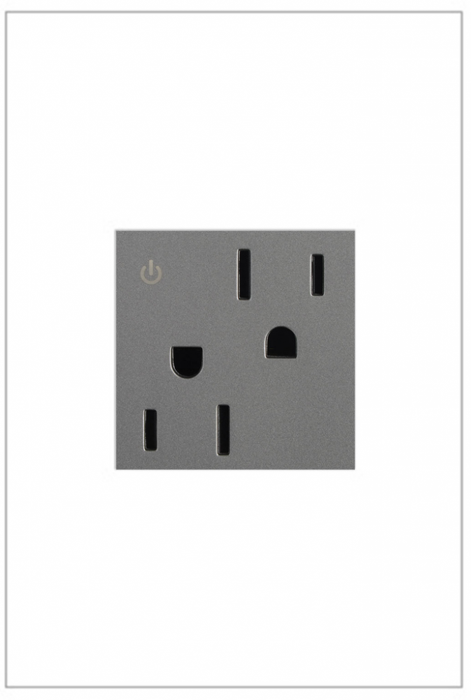 adorne 15A Tamper-Resistant Dual-Controlled Outlet, Magnesium