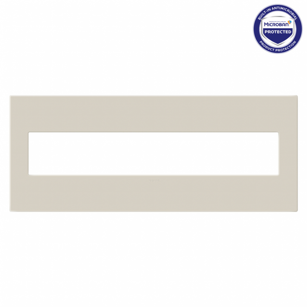 adorne Oatmeal Six-Gang Screwless Wall Plate with Microban