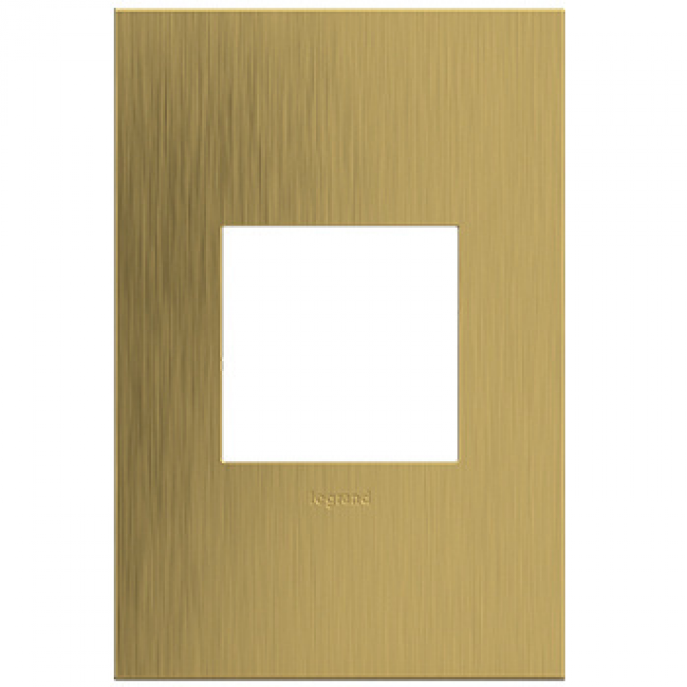 adorne Brushed Satin Brass One-Gang Screwless Wall Plate