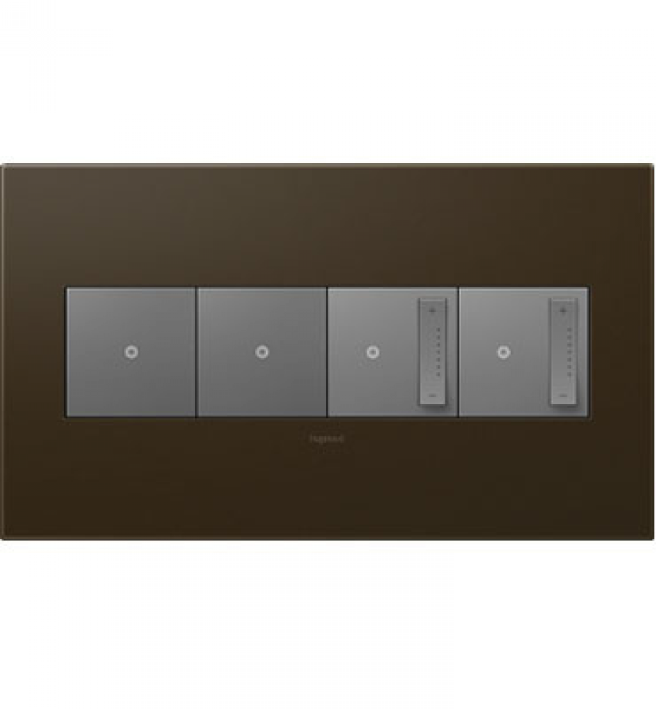 adorne Bronze Four-Gang Screwless Wall Plate