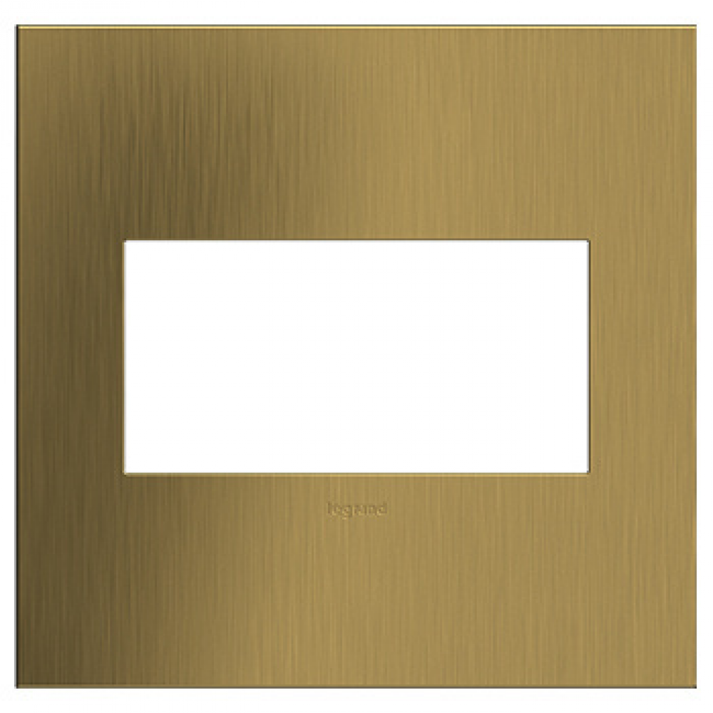 adorne Brushed Satin Brass Two-Gang Screwless Wall Plate